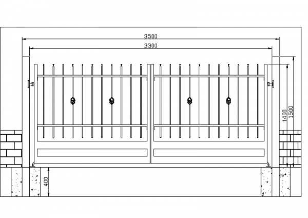 Modularna kovana kapija dvokrilna1 Modularna kovana kapija dvokrilna1