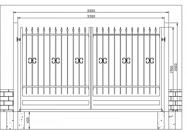 Modularna kovana kapija dvokrilna1