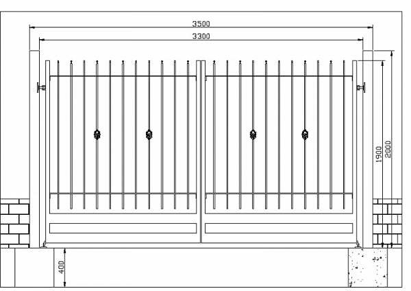 Modularna kovana kapija dvokrilna1